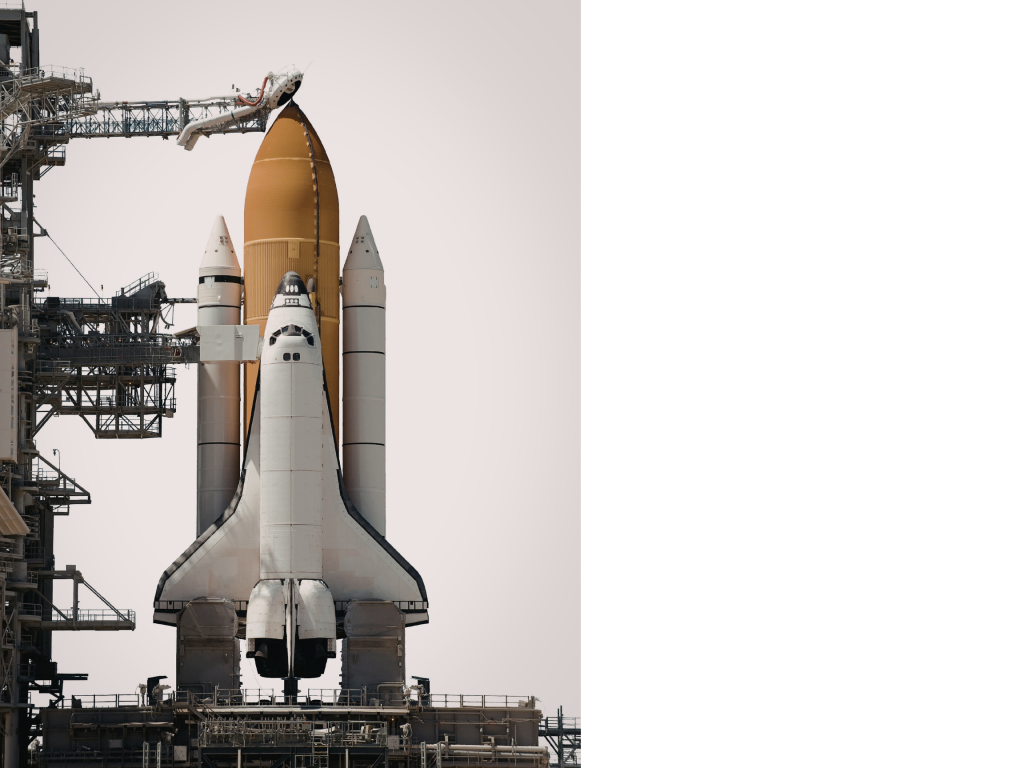 Rocket getting ready to launch.